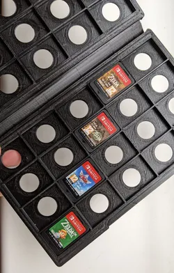 Dimensionally-accurate 40x Cartridge Case for Nintendo Switch Games (print in place)