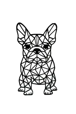 Geometric Frenchie bulldog (Keychain)