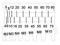Laser Cut Screw Measuring Tool (Metric)
