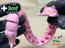 [Official Remix] Flexi Extra Size Cat (Print-in-place)