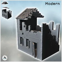 Other STL تنزيل - منزل حديث مهدم مع باب تالف وطابق علوي متضرر (8) - - Hartolia Miniatures