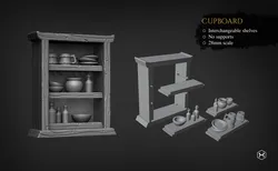 Bookshelf and Cupboard