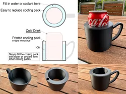 Drink Can Holder with Removable Cooling Pack & Handle