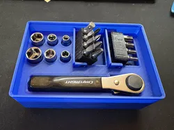 Gridfinity bin for craftright mini ratchet toolset
