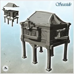 Other STL Download - Raised medieval wooden building with curved roof (9) - miniaby Hartolia Miniatures
