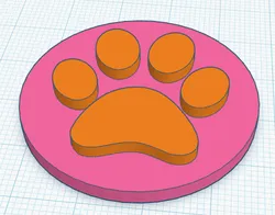 Paw print coin (inverted)