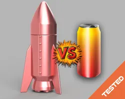 Rocket versus soda can
