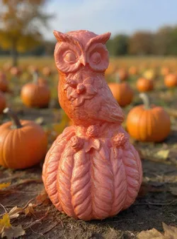 Owl on a Pumpkin