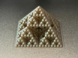 Rhombic Dodecahedral Sierpiński Fractal Pyramid - Level 4 (Vase Mode Version)