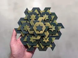 Six-Pointed Stars (2.5D Geometric Wall Art)