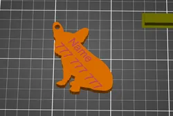Frenchie Keychain (Multi-material) with dog name and owner's phone number | Klíčenka Francouzského buldočka (Multi-Material) se jménem psa a telefoním číslem majitele