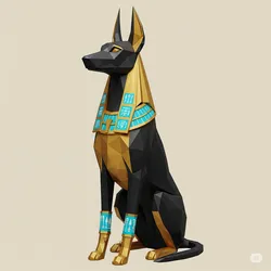 Low Poly Ancient Egyptian Pharaoh Hound
