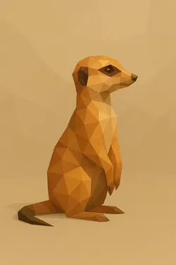 Low-Poly Meerkat – Minimalist 3D Printable Model