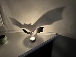 Bat shadow tealight holder