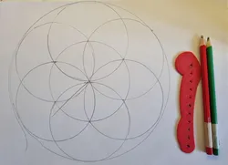 Compas drawing stencil