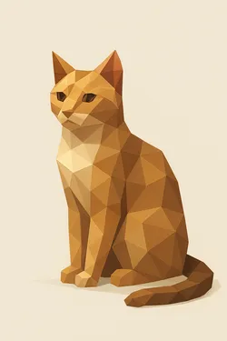 Low Poly Cat Figurine – Modern Geometric 3D Print