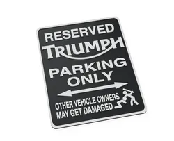 Home Decorations & Ornaments STL تنزيل - Triumph Motorcycles Funny Parking Sign Workshop Garage - 3DPFactory
