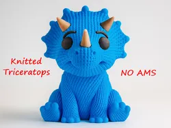 Knitted Triceratops dinosaur - No AMS - Cute animals