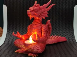 Meditating Dragon - LED Tea light Holder