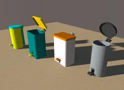 Pedal trash can | waste bin | storage - fully printable | scalable