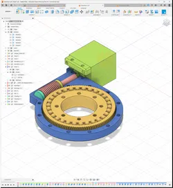 Slewdrive with worm axial bearings (f3d)