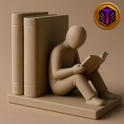 Sujetalibros – Escultura de lector minimalista