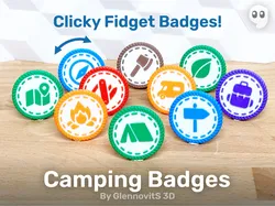 Camping Achievement Badges (clicky fidget outdoor awards)