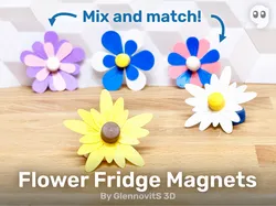 Flower Fridge Magnets (colorful plants in the kitchen)
