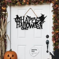Other STL Descărcare - Happy Halloween Sign, Wall - Door Hanger, 3D Halloween Decor - Woow Concept 3D