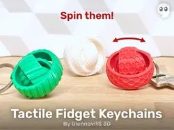 Tactile Fidget Keychain (spinning fun rings toy)