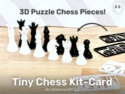 Tiny Chess Kit-Card (compact and modern 3D puzzle set)