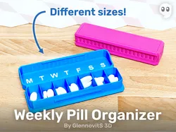 Weekly Pill Organizer (print-in-place box with snap-to-fit lid)