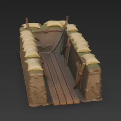 🛡️ 4 STL/OBJ - MODULAR TRENCH SECTION - Wargame Terrain - WW1 / Sci-Fi