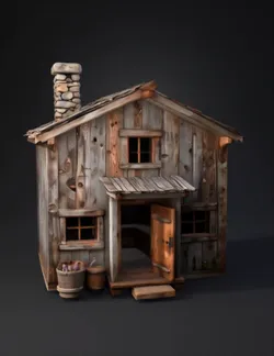 Create a highly detailed rustic birdhouse shaped like an 1800s America