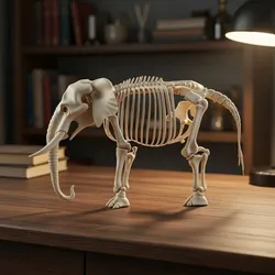 Elephant Skeleton Anatomy – Highly Detailed Mammal Skeletal 3D Model for Education & 3D Printing