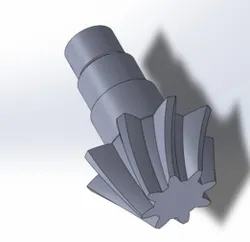Helical rotor/gear with integrated shaft