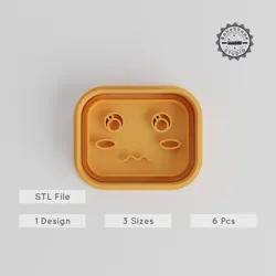 Kawaii Face Shape Cutter & Stamp for Cookies & Fondant, Cute Emoticon Design, 3 Sizes S/M/L, Perfect for Baking