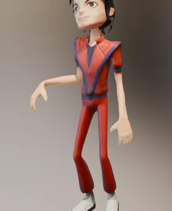 Michael Jackson Toon Thriller Pose 3D Model STL | Classic Cartoon Style Figure, Zombie Dance Printable