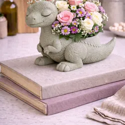 Sleeping Baby T-Rex Planter STL | Cute Dinosaur Planter | T-Rex Succulent Pot | 3D Print Dinosaur Decor