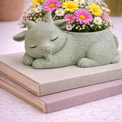 Sleeping Goat Planter STL | Cute Goat Flower Pot | Farm Animal Planter | Succulent Pot 3D Print