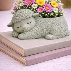 Sleeping Sheep Planter STL | Cute Lamb Flower Pot | Farm Animal Planter | Succulent Pot 3D Print