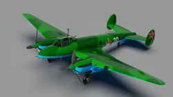 The Pe-3 is a twin—engined heavy fighter.