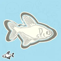 Underwater world cookie cutters - black phantom tetra fish (style 1)