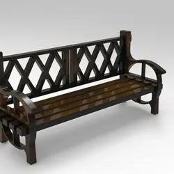 Urban Bench 1/32 Scale – Modern Street Seat Alternative Design