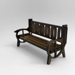 Urban Bench 1/32 Scale – Unique Street Furniture Design for Dioramas