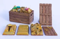 Modular Treasure Chest: Gold Bars, Coins, Gems (Set #1)