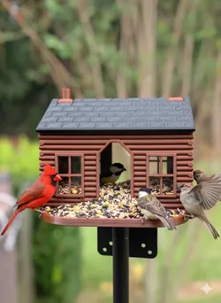 Log Cabin Birder feeder, support free