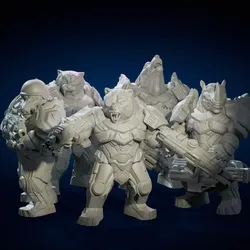 Characters & Creatures STL indir - Toekomstige dierenploeg - Undefeated minis