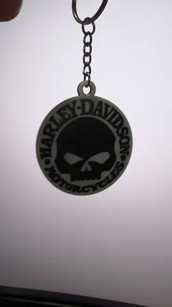 Harley Davidson Skull keychain doublesided