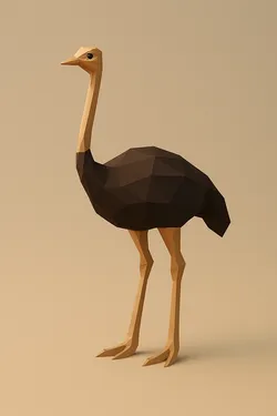 Low poly ostrich